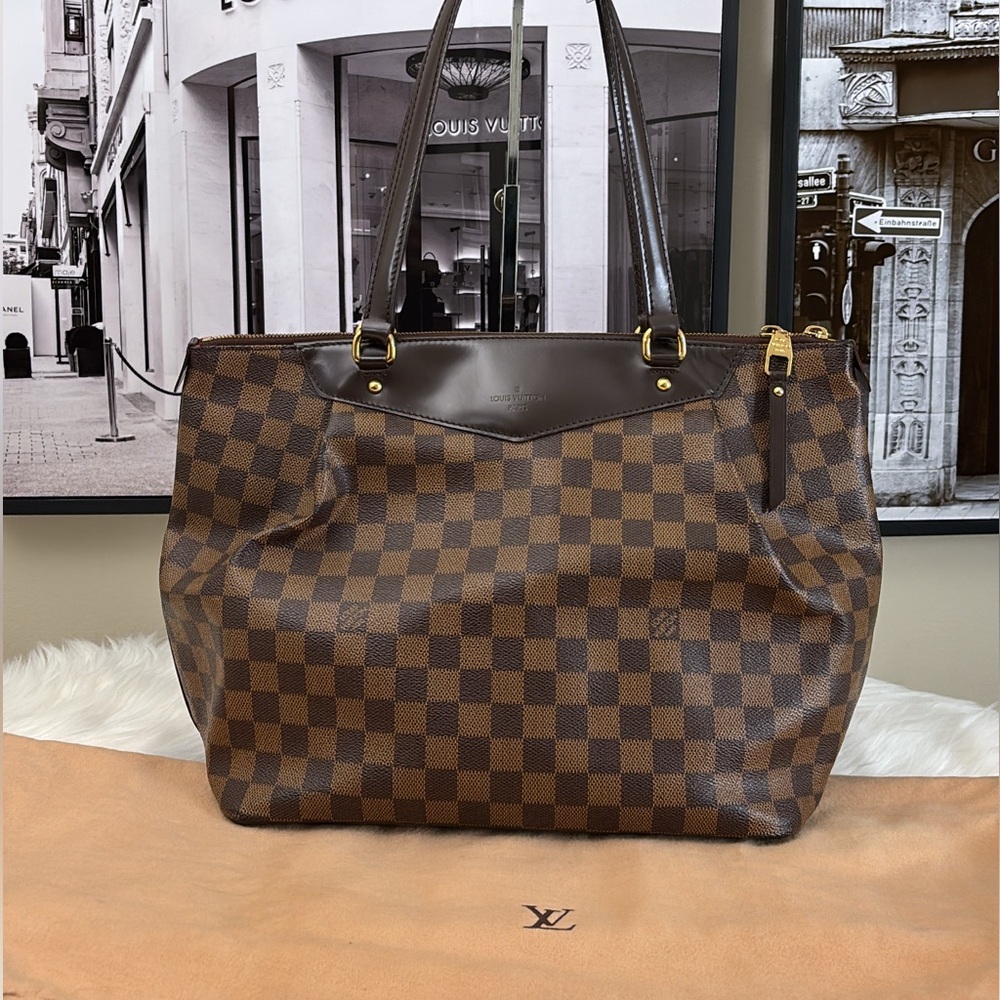 Louis Vuitton LV Shoulder Bag West Minster MM Brown Damier